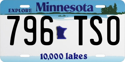 MN license plate 796TSO