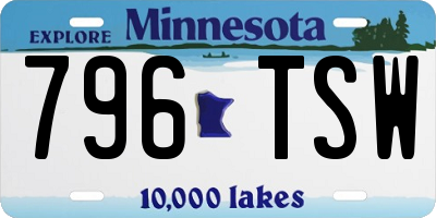 MN license plate 796TSW