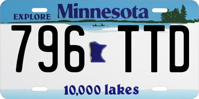 MN license plate 796TTD