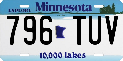 MN license plate 796TUV