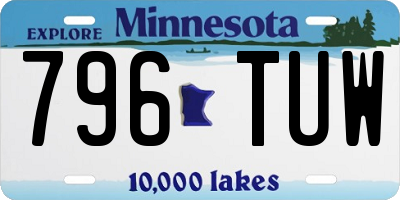 MN license plate 796TUW