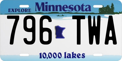 MN license plate 796TWA