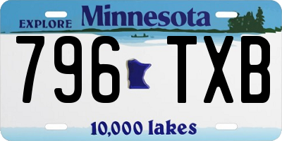 MN license plate 796TXB