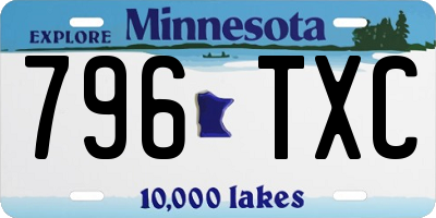 MN license plate 796TXC
