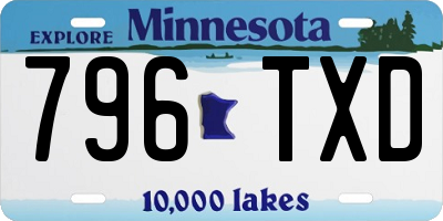 MN license plate 796TXD