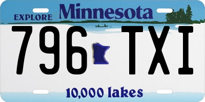 MN license plate 796TXI
