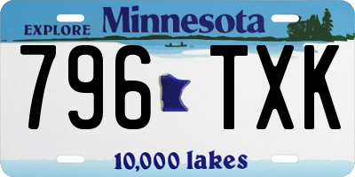 MN license plate 796TXK