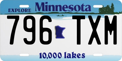 MN license plate 796TXM