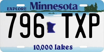 MN license plate 796TXP