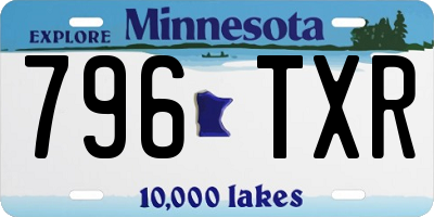 MN license plate 796TXR