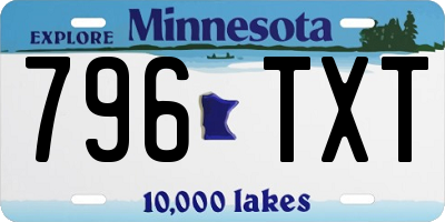 MN license plate 796TXT