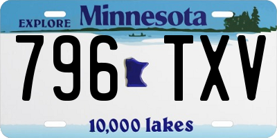 MN license plate 796TXV