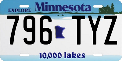 MN license plate 796TYZ