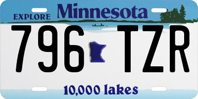MN license plate 796TZR