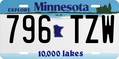 MN license plate 796TZW