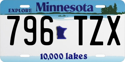 MN license plate 796TZX