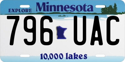 MN license plate 796UAC