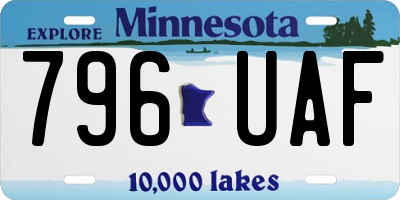 MN license plate 796UAF