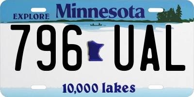 MN license plate 796UAL