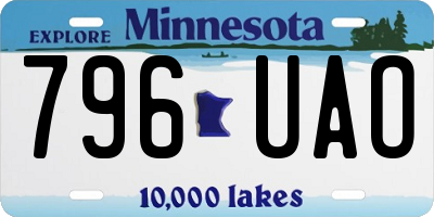 MN license plate 796UAO