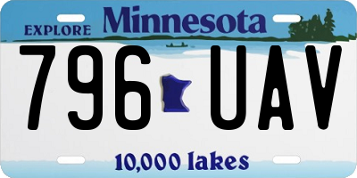 MN license plate 796UAV