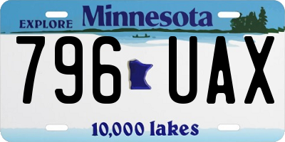 MN license plate 796UAX