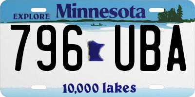 MN license plate 796UBA