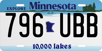 MN license plate 796UBB