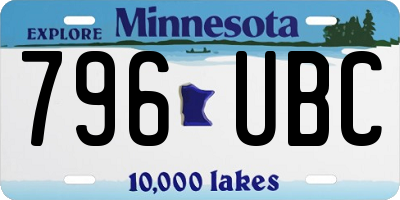 MN license plate 796UBC