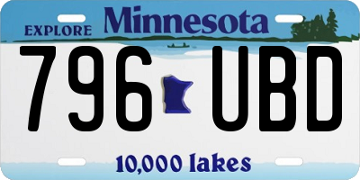 MN license plate 796UBD