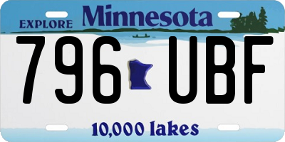 MN license plate 796UBF
