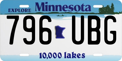 MN license plate 796UBG