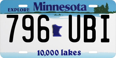 MN license plate 796UBI
