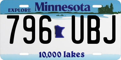 MN license plate 796UBJ