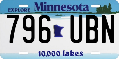 MN license plate 796UBN