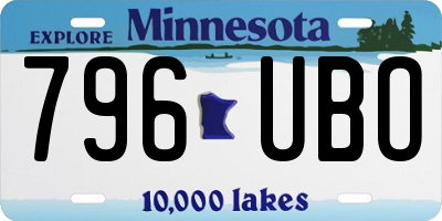 MN license plate 796UBO