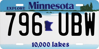 MN license plate 796UBW