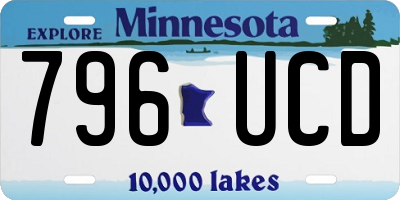 MN license plate 796UCD