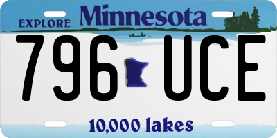 MN license plate 796UCE