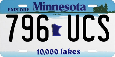 MN license plate 796UCS