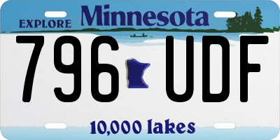 MN license plate 796UDF