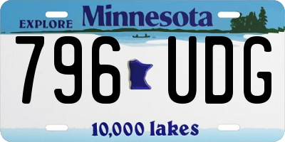 MN license plate 796UDG