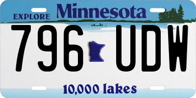 MN license plate 796UDW