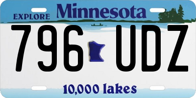 MN license plate 796UDZ