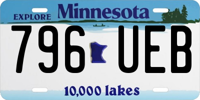 MN license plate 796UEB