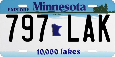 MN license plate 797LAK