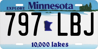 MN license plate 797LBJ