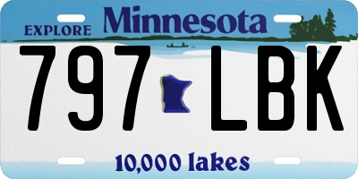 MN license plate 797LBK