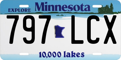MN license plate 797LCX