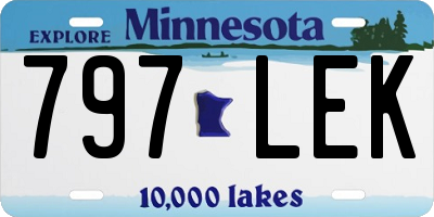 MN license plate 797LEK